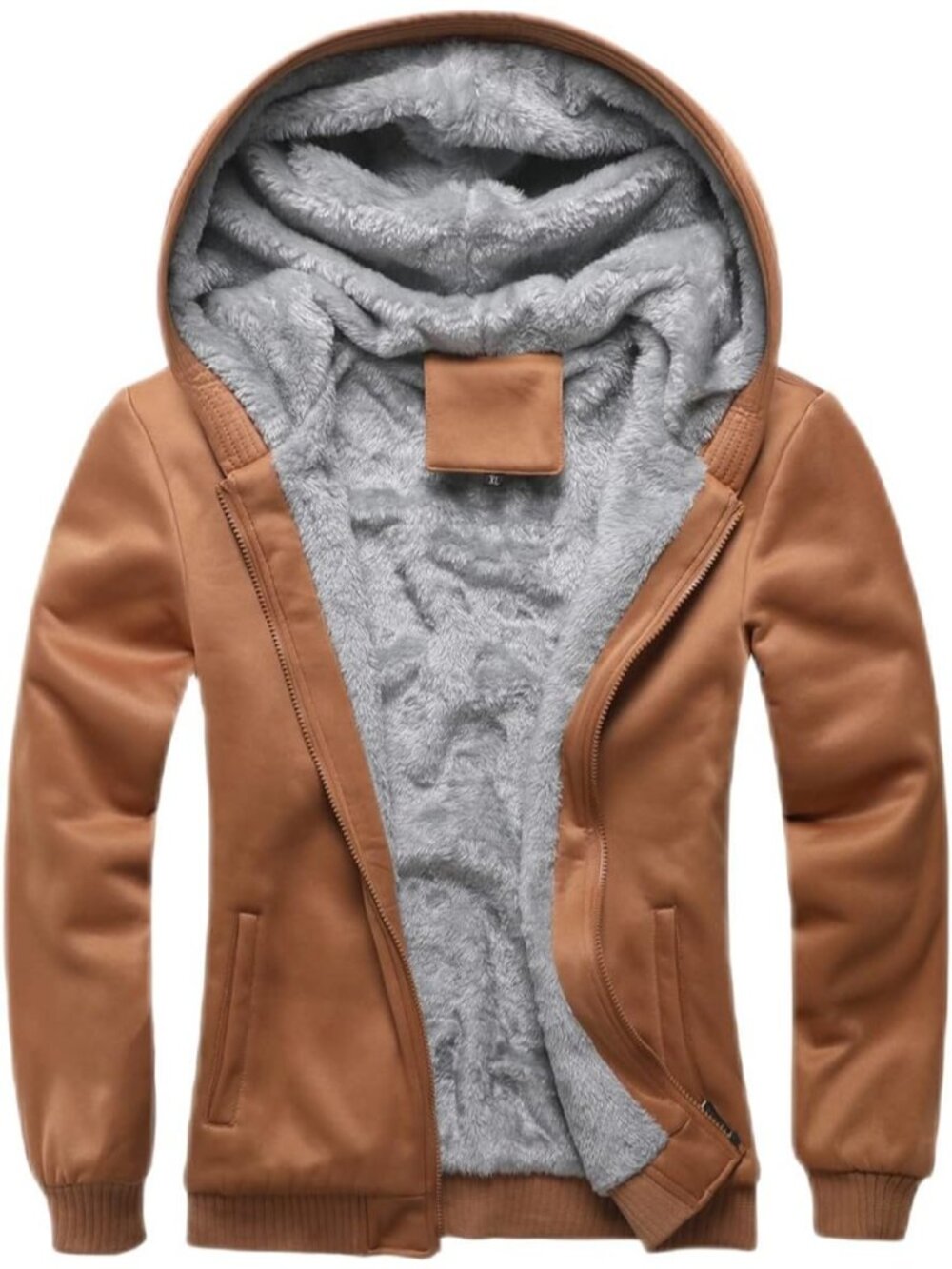 〽️Women's Brown Sherpa Lined Fleece Hooded Winter Jacket Warm Coat
